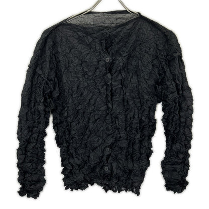 MeISSEYMIYAKE ミーイッセイミヤケ MI32FO402 ブラック MERINGUE TOP/メレンゲ トップ ボタン カーディガン トップス