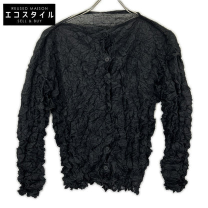 MeISSEYMIYAKE ミーイッセイミヤケ MI32FO402 ブラック MERINGUE TOP/メレンゲ トップ ボタン カーディガン トップス