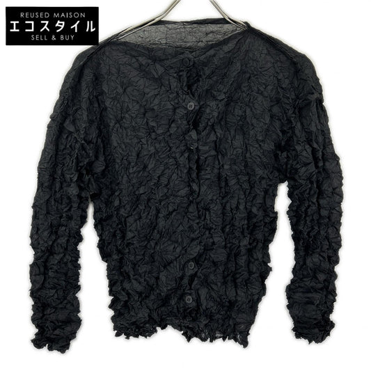 MeISSEYMIYAKE ミーイッセイミヤケ MI32FO402 ブラック MERINGUE TOP/メレンゲ トップ ボタン カーディガン トップス