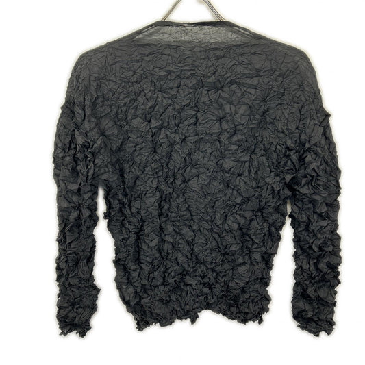 MeISSEYMIYAKE ミーイッセイミヤケ MI32FO402 ブラック MERINGUE TOP/メレンゲ トップ ボタン カーディガン トップス