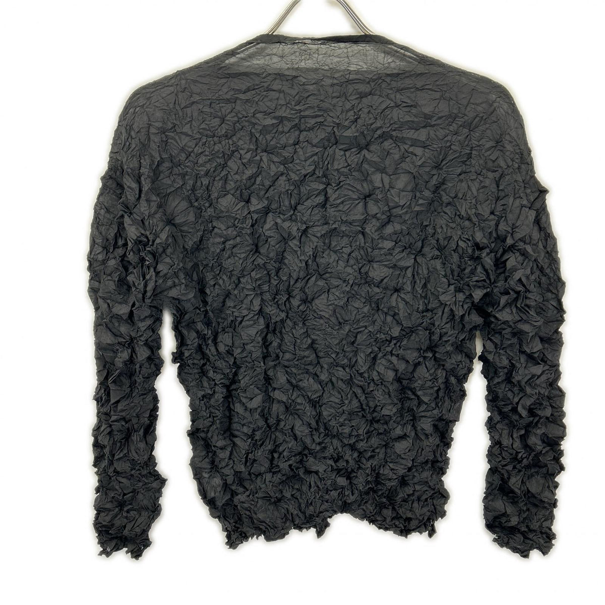 MeISSEYMIYAKE ミーイッセイミヤケ MI32FO402 ブラック MERINGUE TOP/メレンゲ トップ ボタン カーディガン トップス