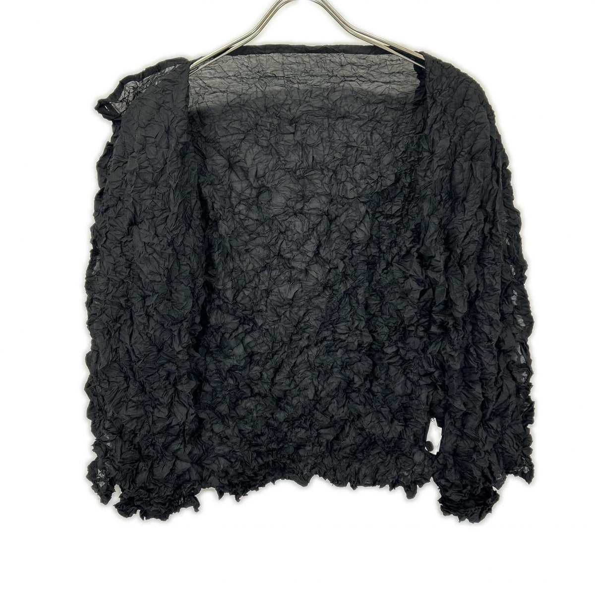 MeISSEYMIYAKE ミーイッセイミヤケ MI32FO402 ブラック MERINGUE TOP/メレンゲ トップ ボタン カーディガン トップス