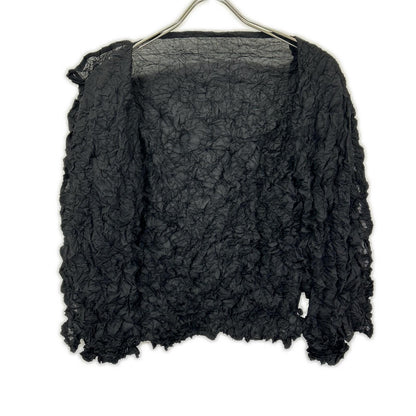 MeISSEYMIYAKE ミーイッセイミヤケ MI32FO402 ブラック MERINGUE TOP/メレンゲ トップ ボタン カーディガン トップス
