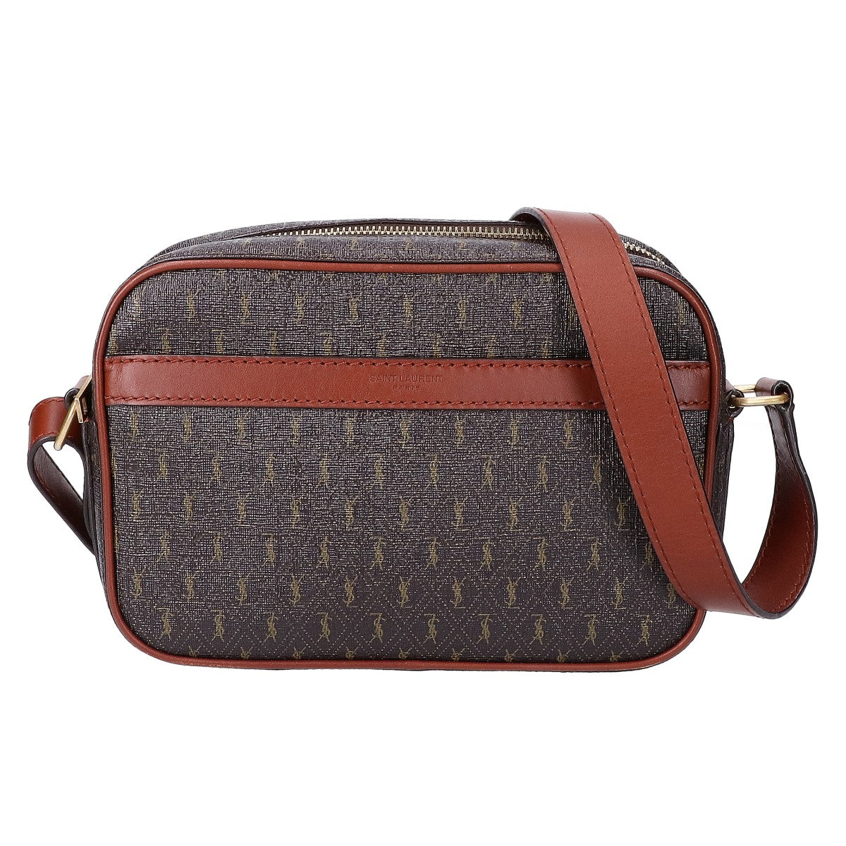 SAINT LAURENT PARIS サンローランパリ 新品同様 669957 ル・モノグラム コーティングキャンバスxスムースカーフ カメラバッグ ショルダーバッグ