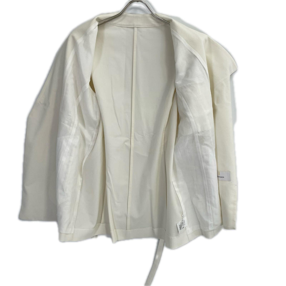 AKIRA NAKA アキラナカ ホワイト アシンメトリーデザイン ウエストベルト ハーフスリーブジャケット/Justine jacket WH ジャケット