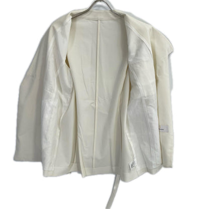 AKIRA NAKA アキラナカ ホワイト アシンメトリーデザイン ウエストベルト ハーフスリーブジャケット/Justine jacket WH ジャケット