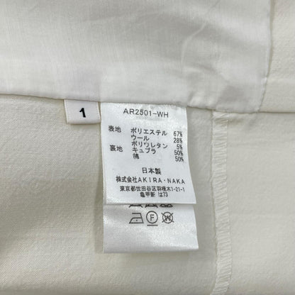 AKIRA NAKA アキラナカ ホワイト アシンメトリーデザイン ウエストベルト ハーフスリーブジャケット/Justine jacket WH ジャケット
