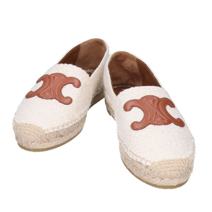 CELINE セリーヌ 【新品同様/23年製】TRIOMPHE ESPADRILLE レザートリオンフパッチ エスパドリーユ シューズ