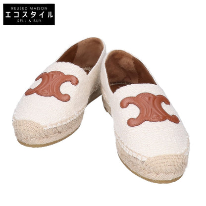 CELINE セリーヌ 【新品同様/23年製】TRIOMPHE ESPADRILLE レザートリオンフパッチ エスパドリーユ シューズ