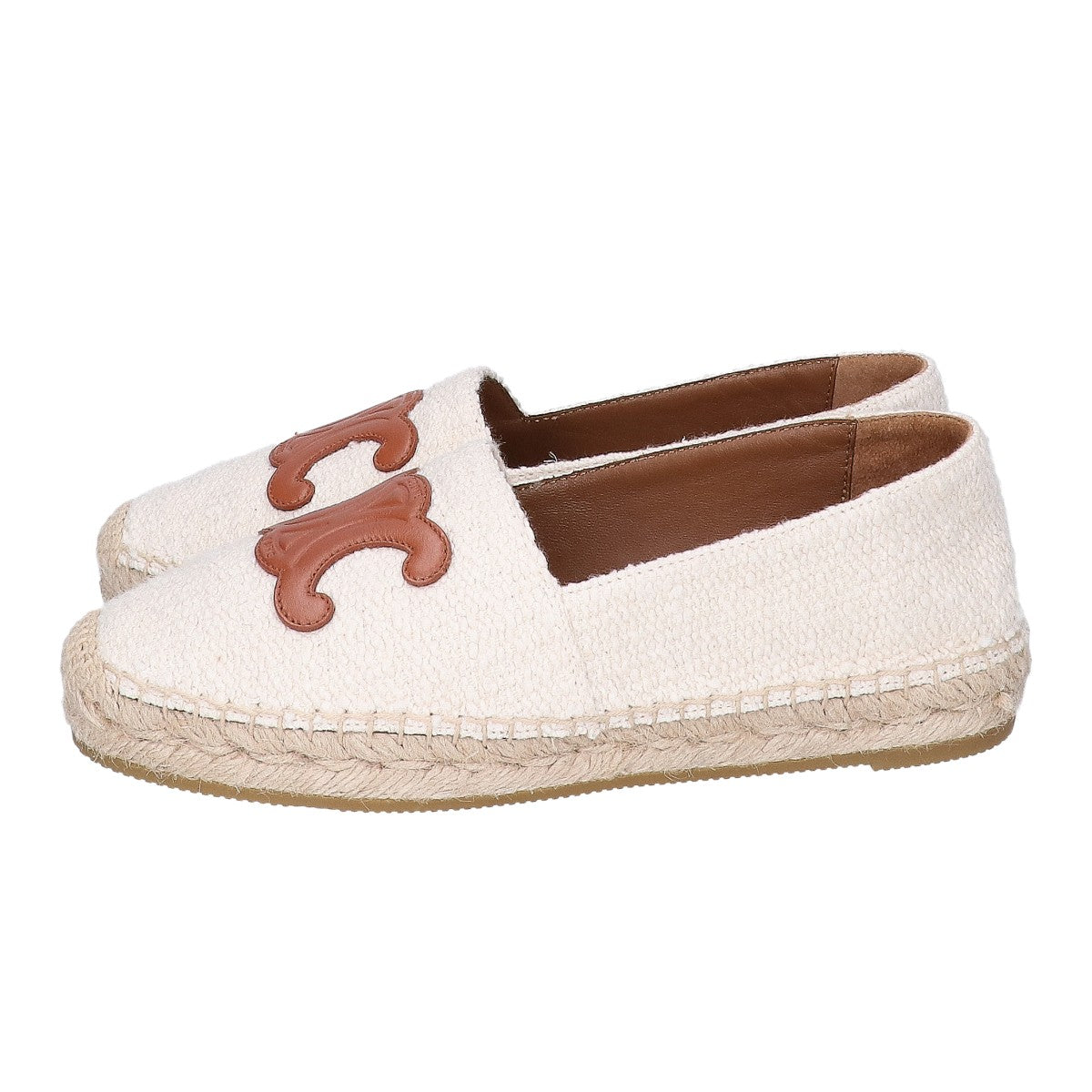 CELINE セリーヌ 【新品同様/23年製】TRIOMPHE ESPADRILLE レザートリオンフパッチ エスパドリーユ シューズ