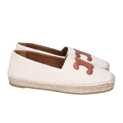 CELINE セリーヌ 【新品同様/23年製】TRIOMPHE ESPADRILLE レザートリオンフパッチ エスパドリーユ シューズ