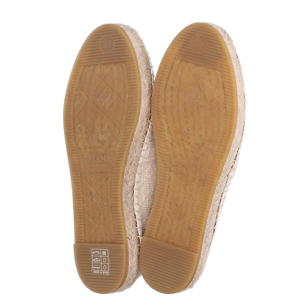 CELINE セリーヌ 【新品同様/23年製】TRIOMPHE ESPADRILLE レザートリオンフパッチ エスパドリーユ シューズ