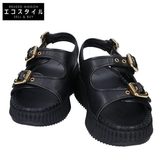 Chloe クロエ 【新品同様】CH26S17KSN Nama レザー ダブルストラップ プラットフォーム サンダル シューズ