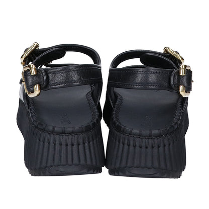 Chloe クロエ 【新品同様】CH26S17KSN Nama レザー ダブルストラップ プラットフォーム サンダル シューズ