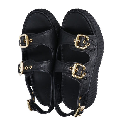 Chloe クロエ 【新品同様】CH26S17KSN Nama レザー ダブルストラップ プラットフォーム サンダル シューズ