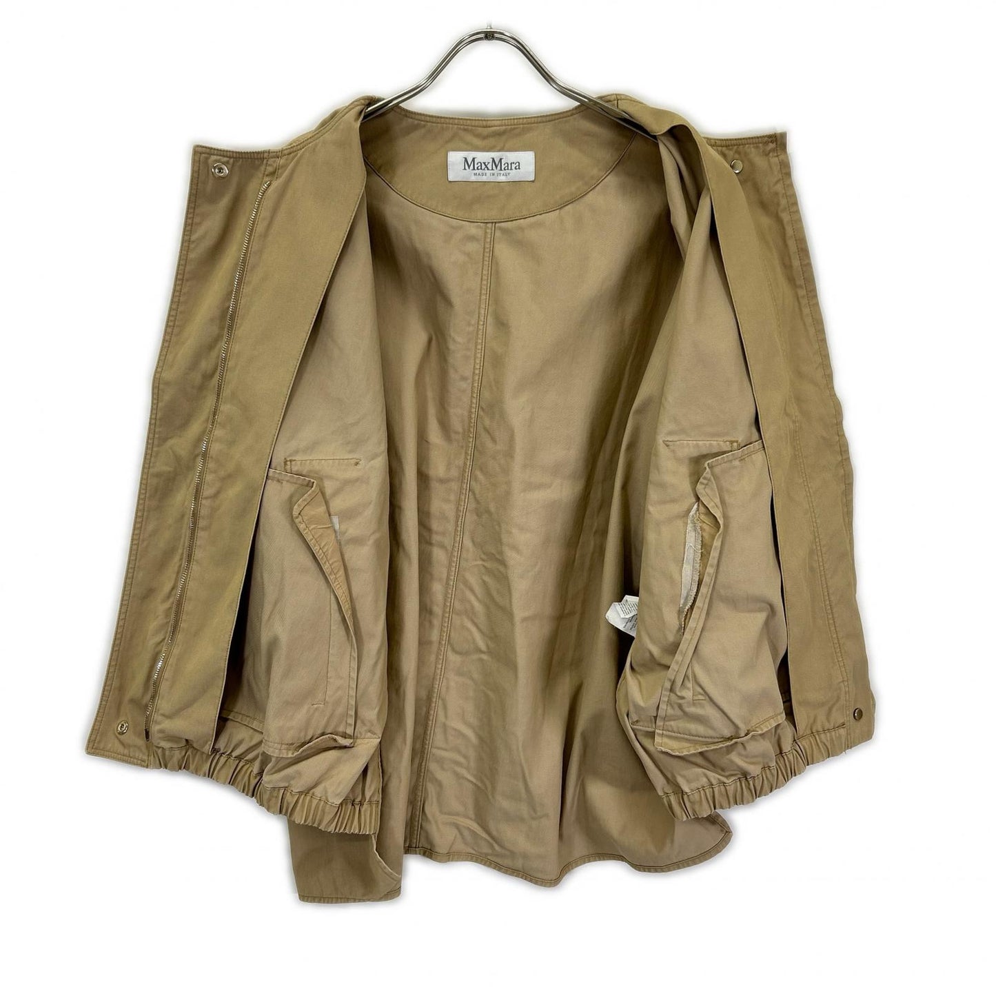 Max Mara マックスマーラ 104102226 ベージュ ノーカラーブルゾン ジャケット