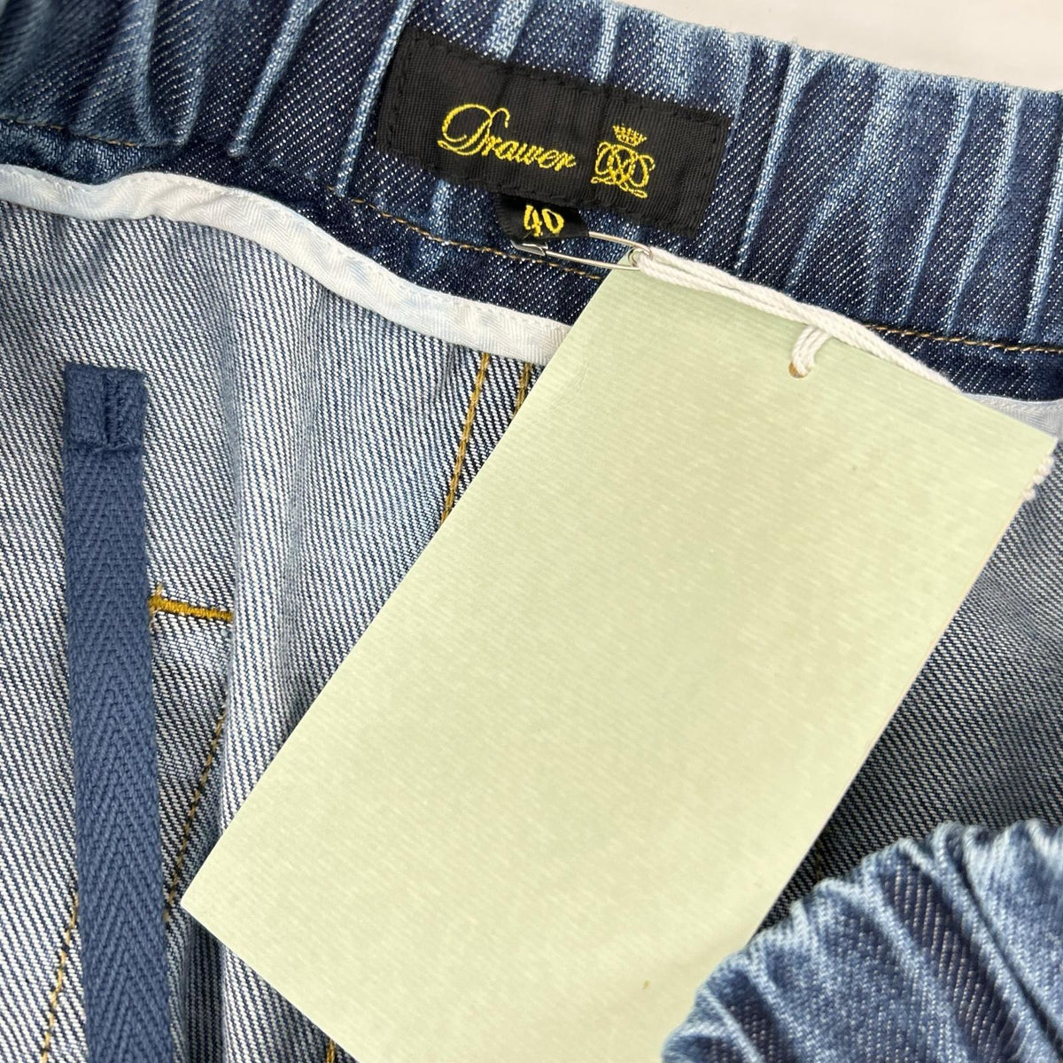 DRAWER 65142000036 Light indigo RESORT faded denim drawstring trousers bottoms