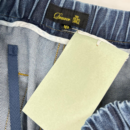 DRAWER 65142000036 Light indigo RESORT faded denim drawstring trousers bottoms