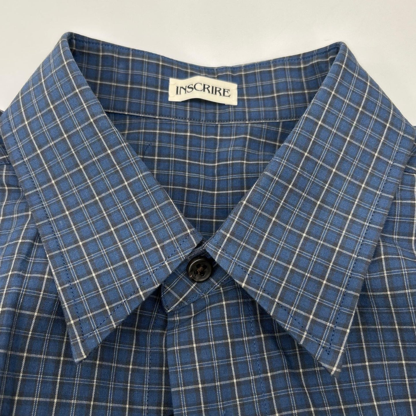 INSCRIRE アンスクリア I26SS-SH101A ブルー Cotton Check Cape Shirt チェックオーバーサイズ長袖シャツ トップス