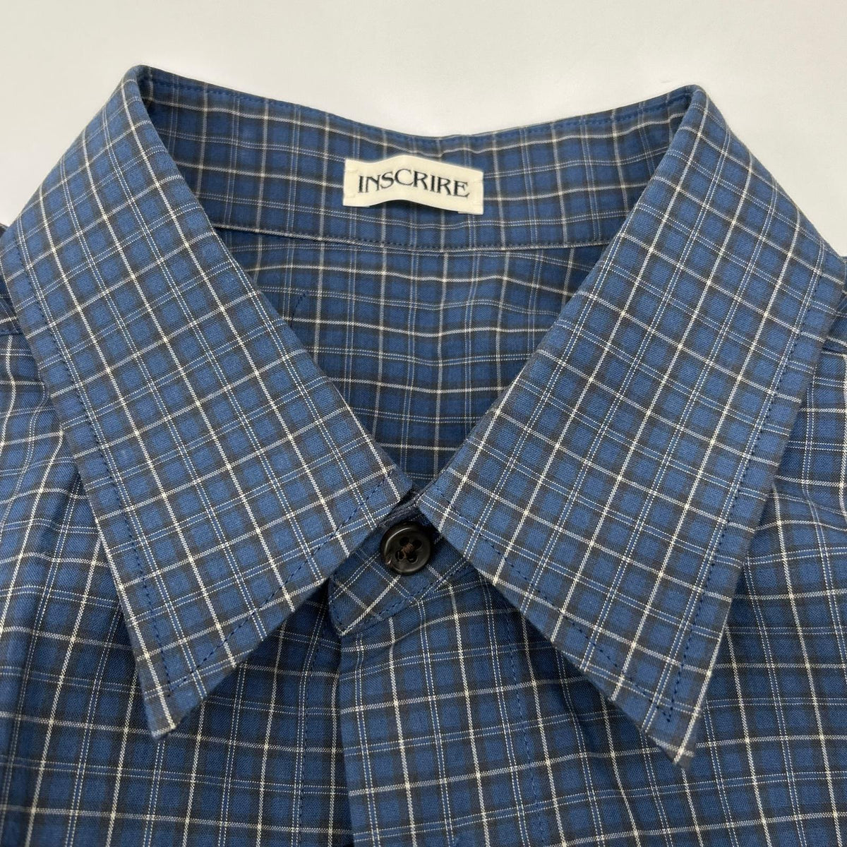 INSCRIRE アンスクリア I26SS-SH101A ブルー Cotton Check Cape Shirt チェックオーバーサイズ長袖シャツ トップス