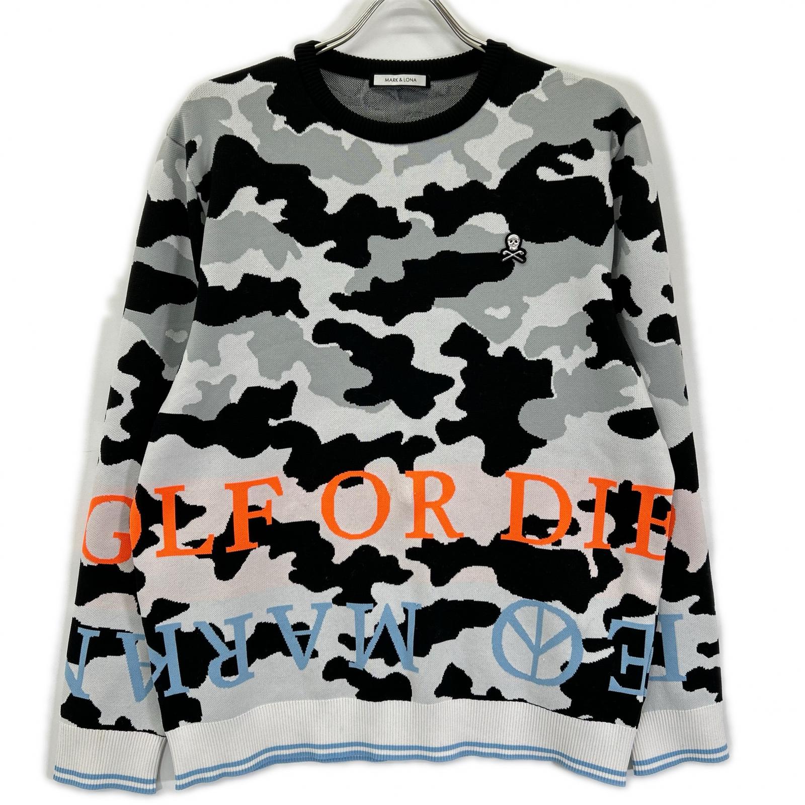 MARK&LONA マークアンドロナ MLM-1A-AB02 トリコカラー Affection Tech Crew Sweater/カモ柄ロゴニットセーター トップス