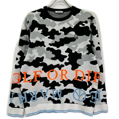 MARK&LONA マークアンドロナ MLM-1A-AB02 トリコカラー Affection Tech Crew Sweater/カモ柄ロゴニットセーター トップス