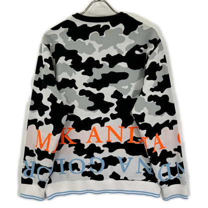 MARK&LONA マークアンドロナ MLM-1A-AB02 トリコカラー Affection Tech Crew Sweater/カモ柄ロゴニットセーター トップス