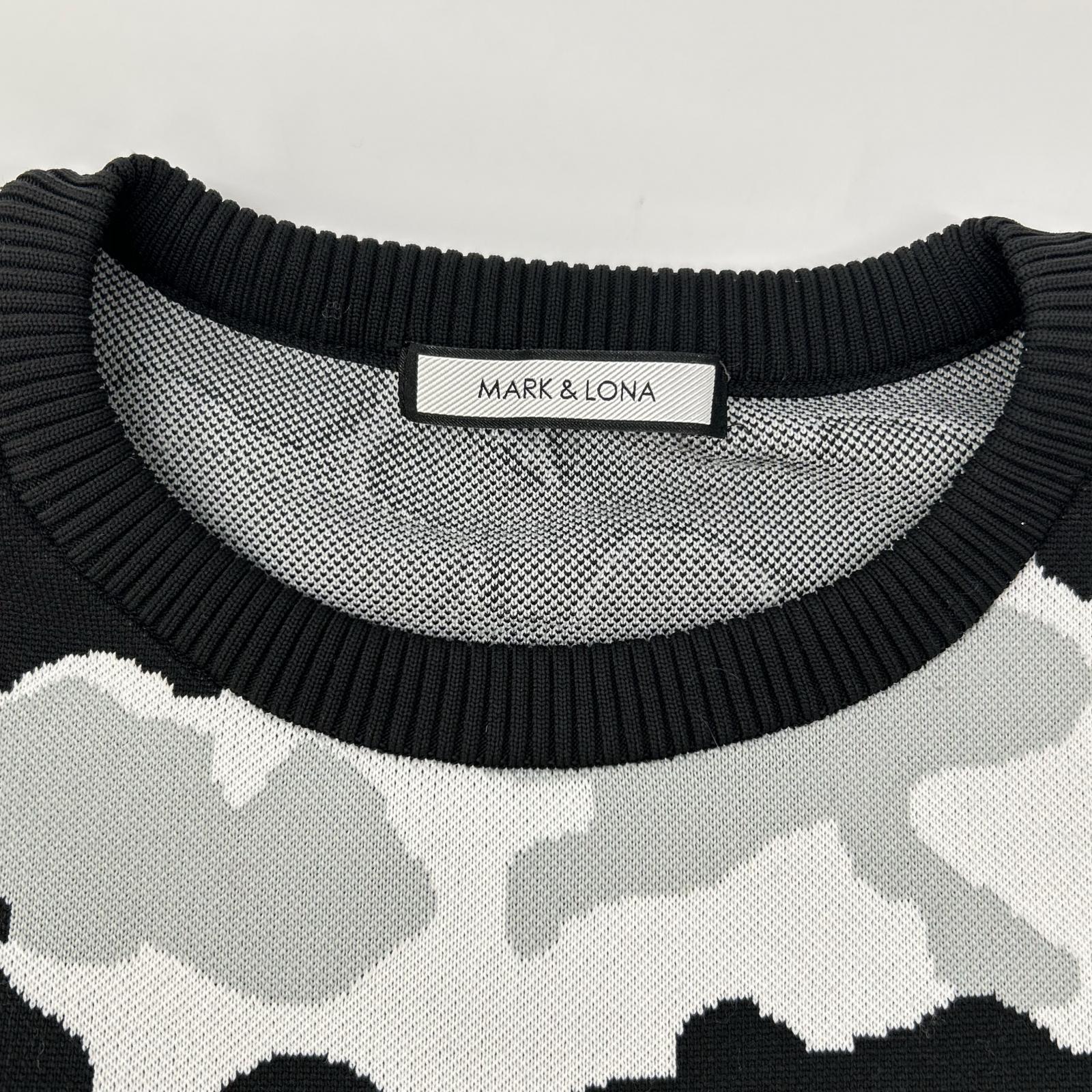 MARK&LONA マークアンドロナ MLM-1A-AB02 トリコカラー Affection Tech Crew Sweater/カモ柄ロゴニットセーター トップス