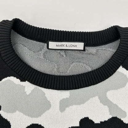 MARK&LONA マークアンドロナ MLM-1A-AB02 トリコカラー Affection Tech Crew Sweater/カモ柄ロゴニットセーター トップス