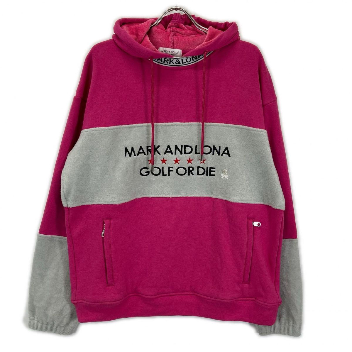 MARK&LONA マークアンドロナ MLM-3C-AC02 Pink × Gray Altima Fleece Hoodie Top