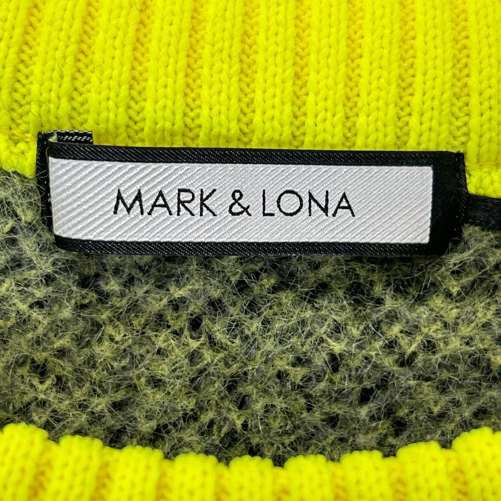MARK&LONA マークアンドロナ MLM-1C-AB02 イエロー ウール カモフラ×グランドファー クルーネックニット トップス