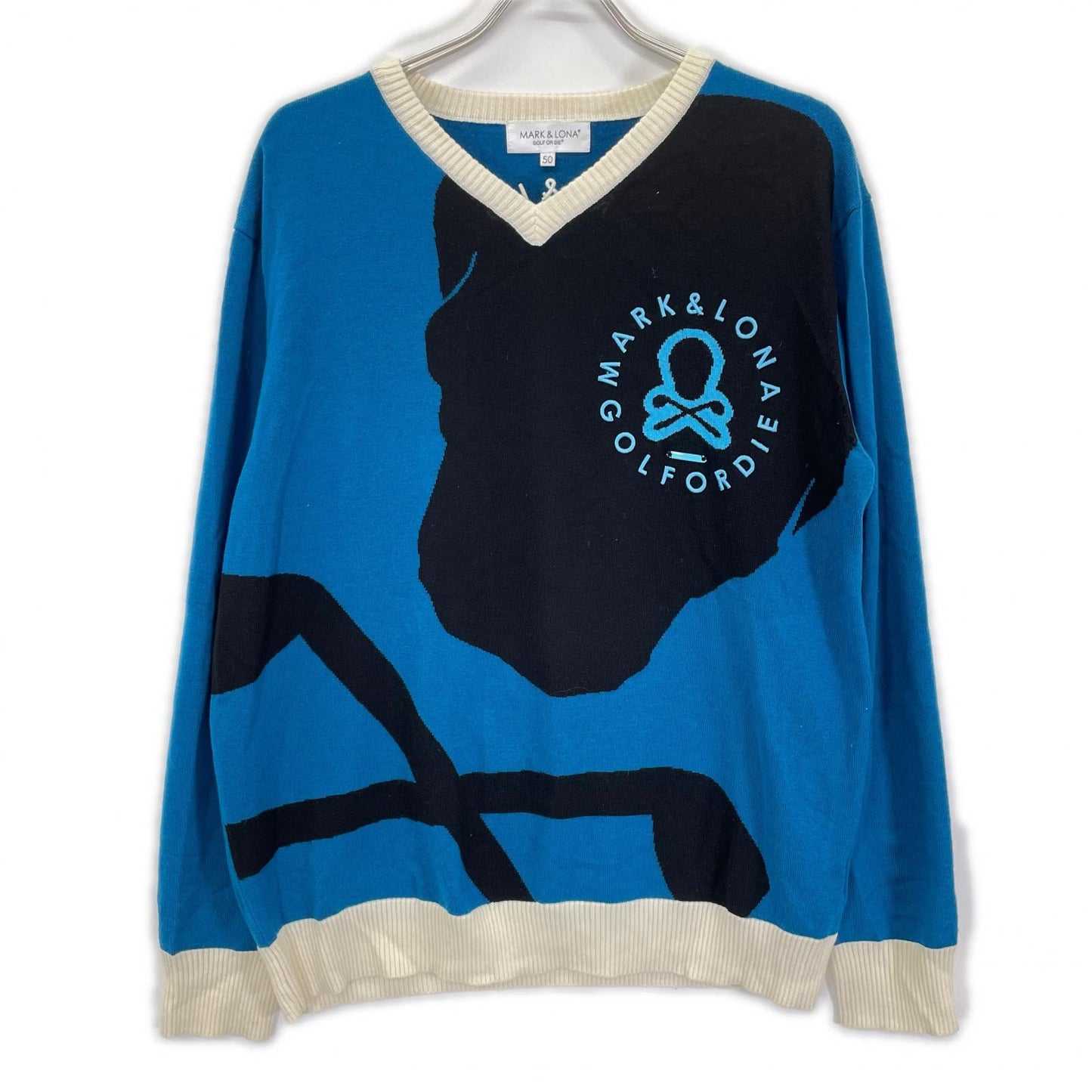 MARK&LONA マークアンドロナ MLM-3C-AB06 トリコカラー Vネック ニットセーター/Face Merino Sweater トップス