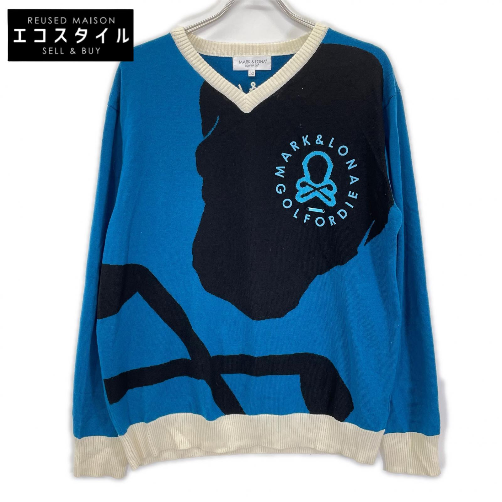 MARK&LONA マークアンドロナ MLM-3C-AB06 トリコカラー Vネック ニットセーター/Face Merino Sweater トップス