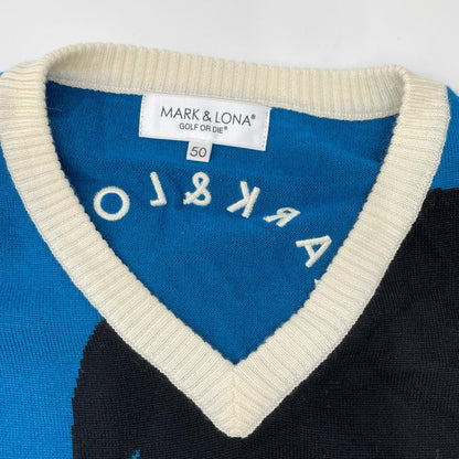 MARK&LONA マークアンドロナ MLM-3C-AB06 トリコカラー Vネック ニットセーター/Face Merino Sweater トップス