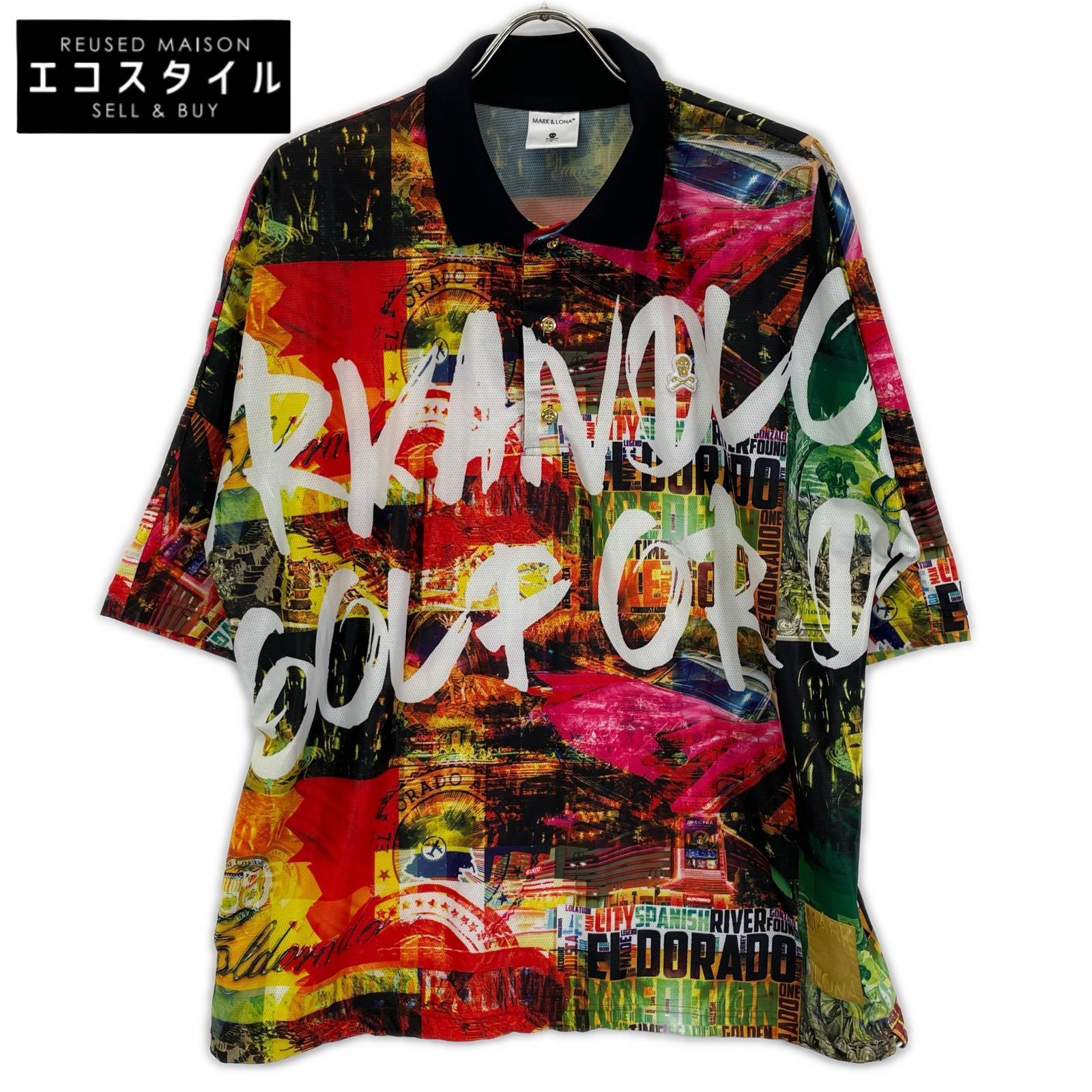 MARK&LONA マークアンドロナ MLM-3A-AP01 マルチカラー 総柄デザイン 半袖ボタンポロシャツ/El Dorado Polo トップス