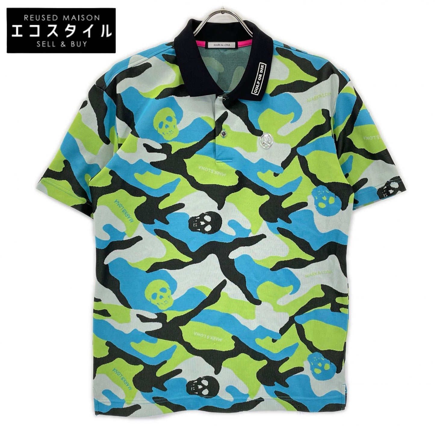 MARK&LONA マークアンドロナ MLM-1B-AP30 マルチカラー カモフラ 半袖ボタンポロシャツ/Gauge Polo トップス