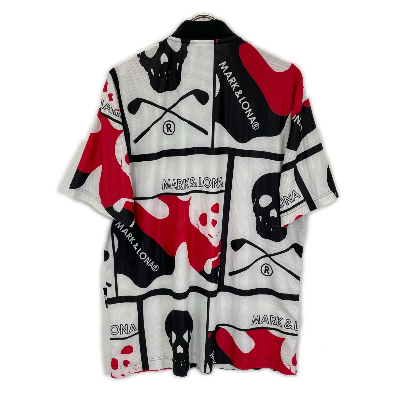 MARK&LONA マークアンドロナ MLM-4A-AP01 トリコカラー アイアンスカル×カモフラ 半袖ポロシャツ/Cray Mesh Polo トップス