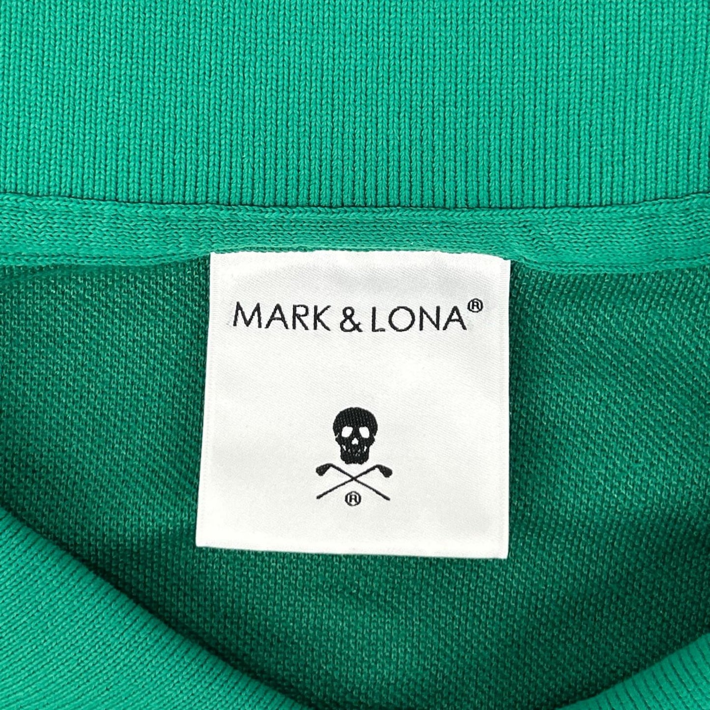 MARK&LONA マークアンドロナ MLM-3A-AP90 グリーン コットン スカルプリント 半袖ポロシャツ/Selene Polo トップス