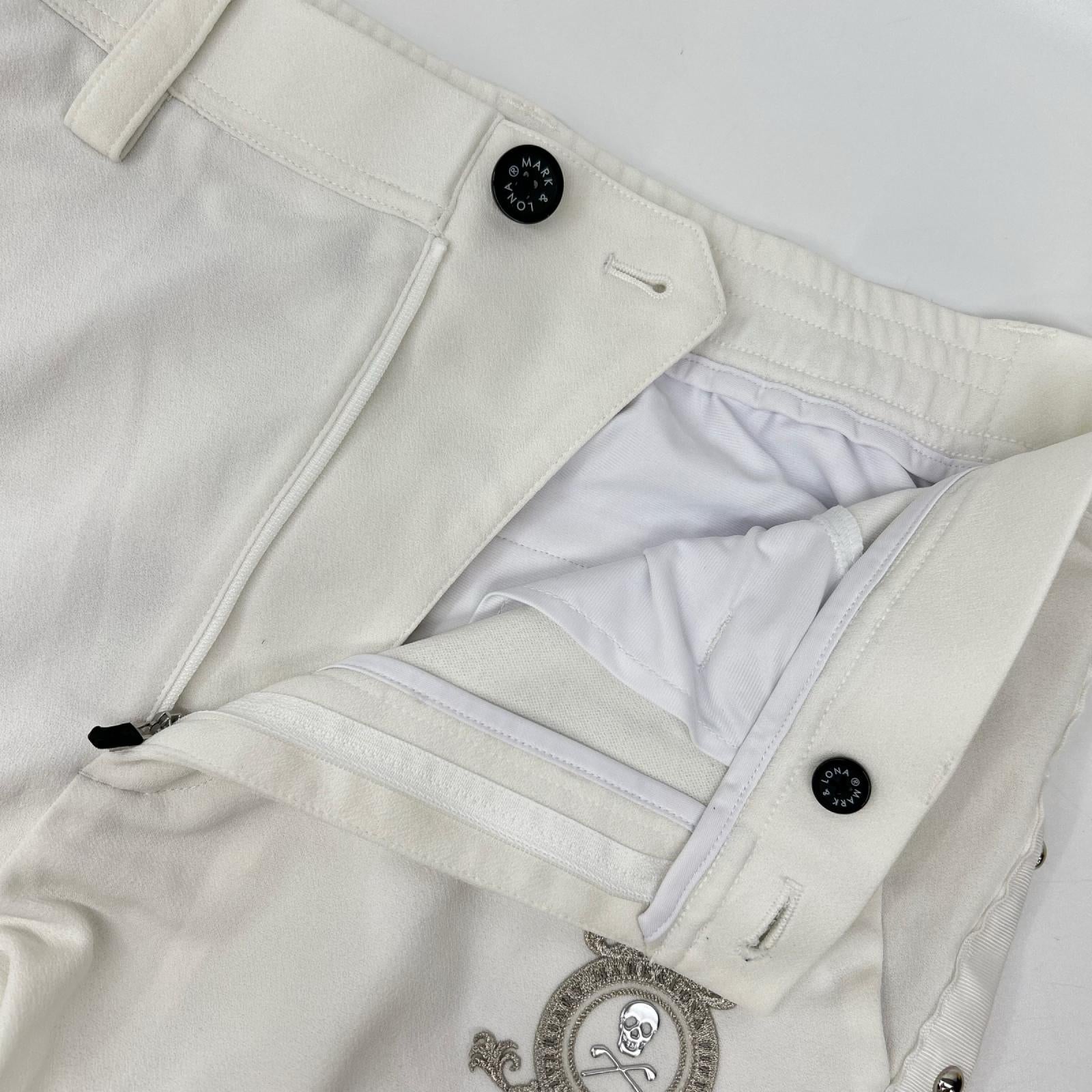 MARK&LONA マークアンドロナ MLM-3A-AT06 23SS ホワイト サイドスタッズ ジップフライパンツ/Prince Stud Pants ボトムス