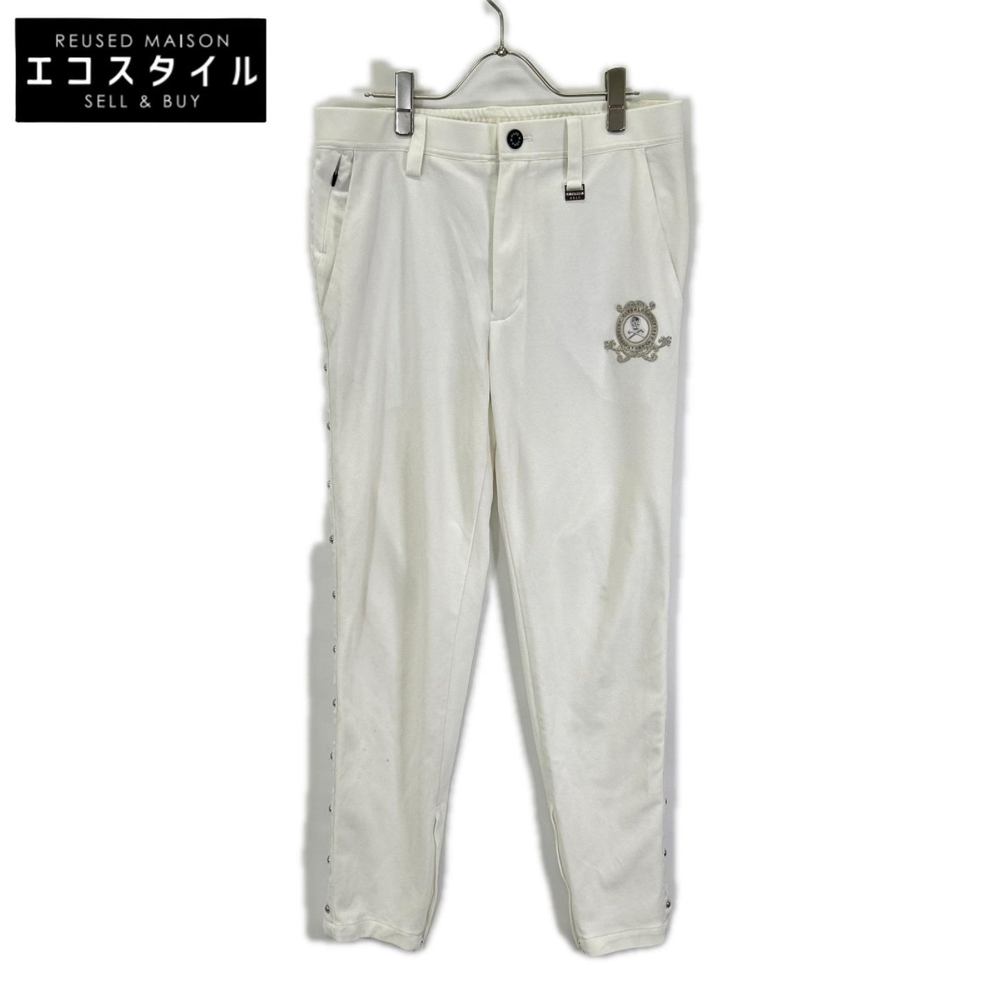 MARK&LONA マークアンドロナ MLM-3A-AT06 23SS ホワイト サイドスタッズ ジップフライパンツ/Prince Stud Pants ボトムス