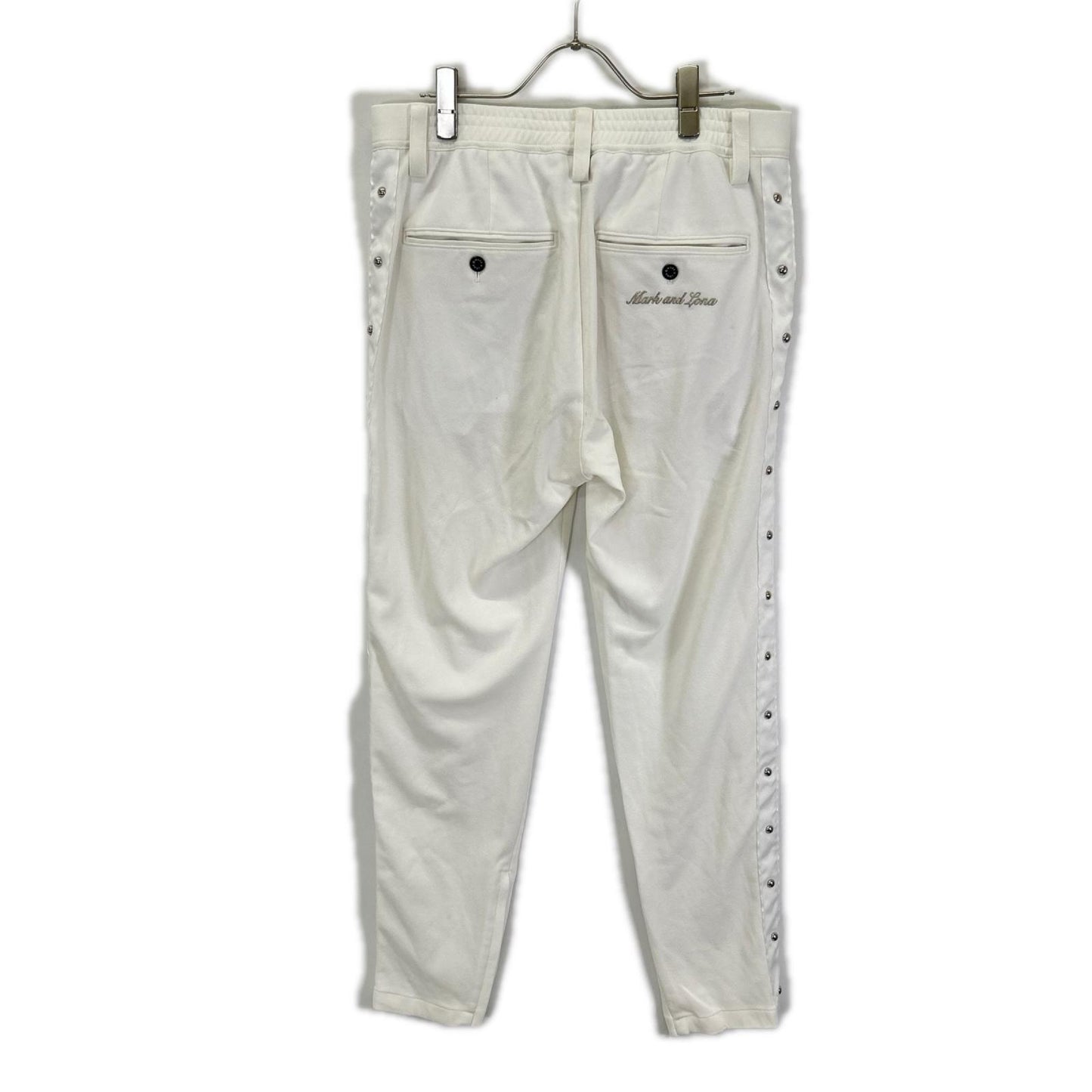 MARK&LONA マークアンドロナ MLM-3A-AT06 23SS ホワイト サイドスタッズ ジップフライパンツ/Prince Stud Pants ボトムス