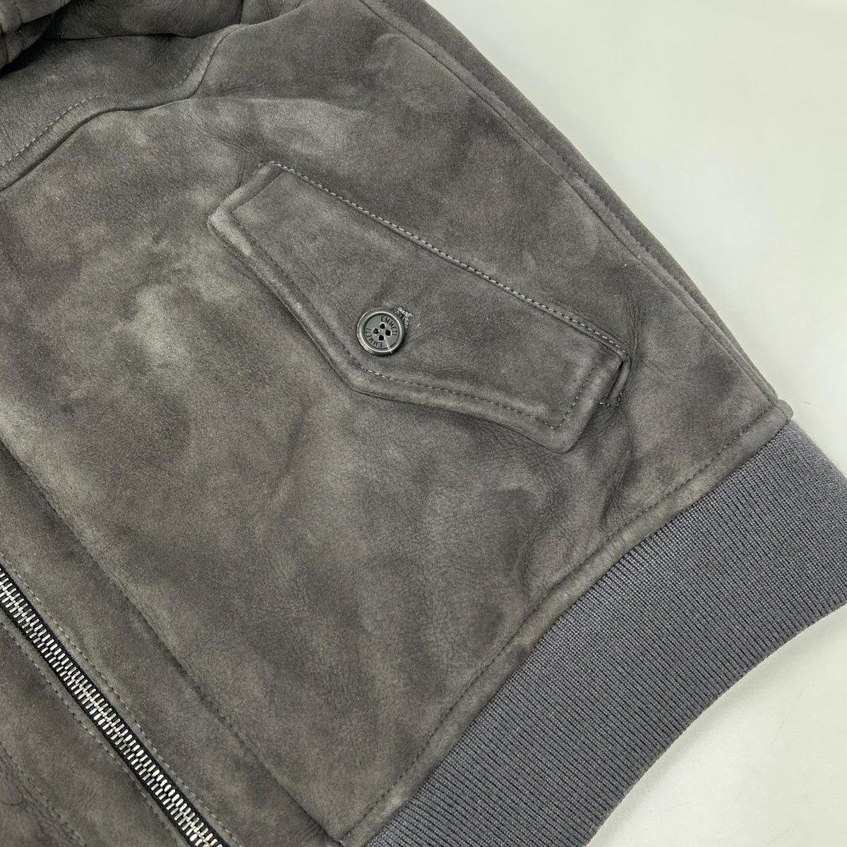 EMMETI エンメティー GIAPPONE-006 チャコールグレー ラムスキン W-ZIP ムートンジャケット/ブルゾン ジャケット