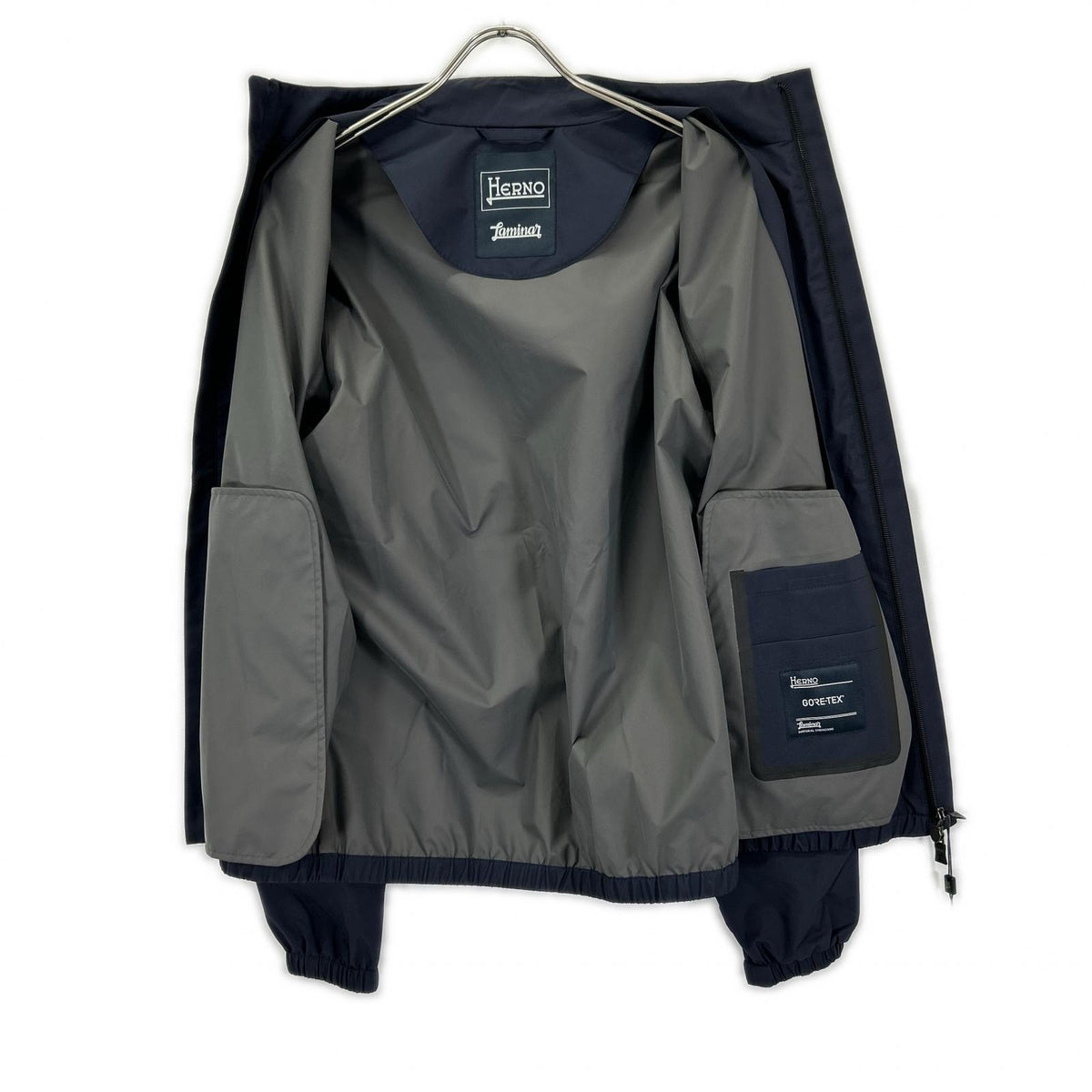 HERNO ヘルノ GI040UL-11101 Laminar Navy GORE-TEX Zip-Up Stand-Collar Blouson Jacket