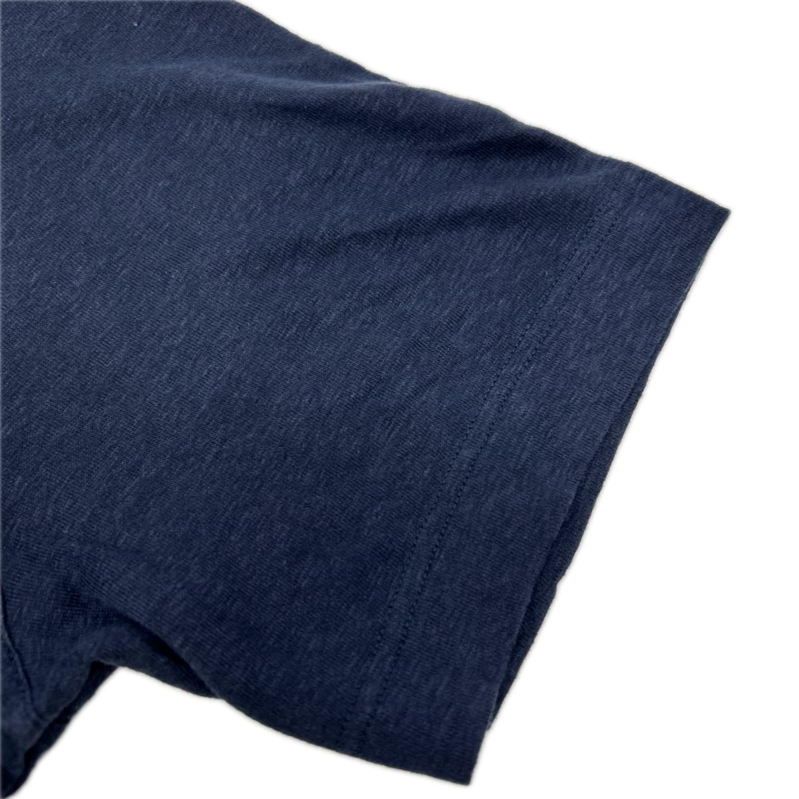 FILIPPO DE LAURENTIIS フィリッポ・デ・ローレンティス TSMC JERLIN ネイビー リネン混 クルーネック ショートスリーブニットソー トップス