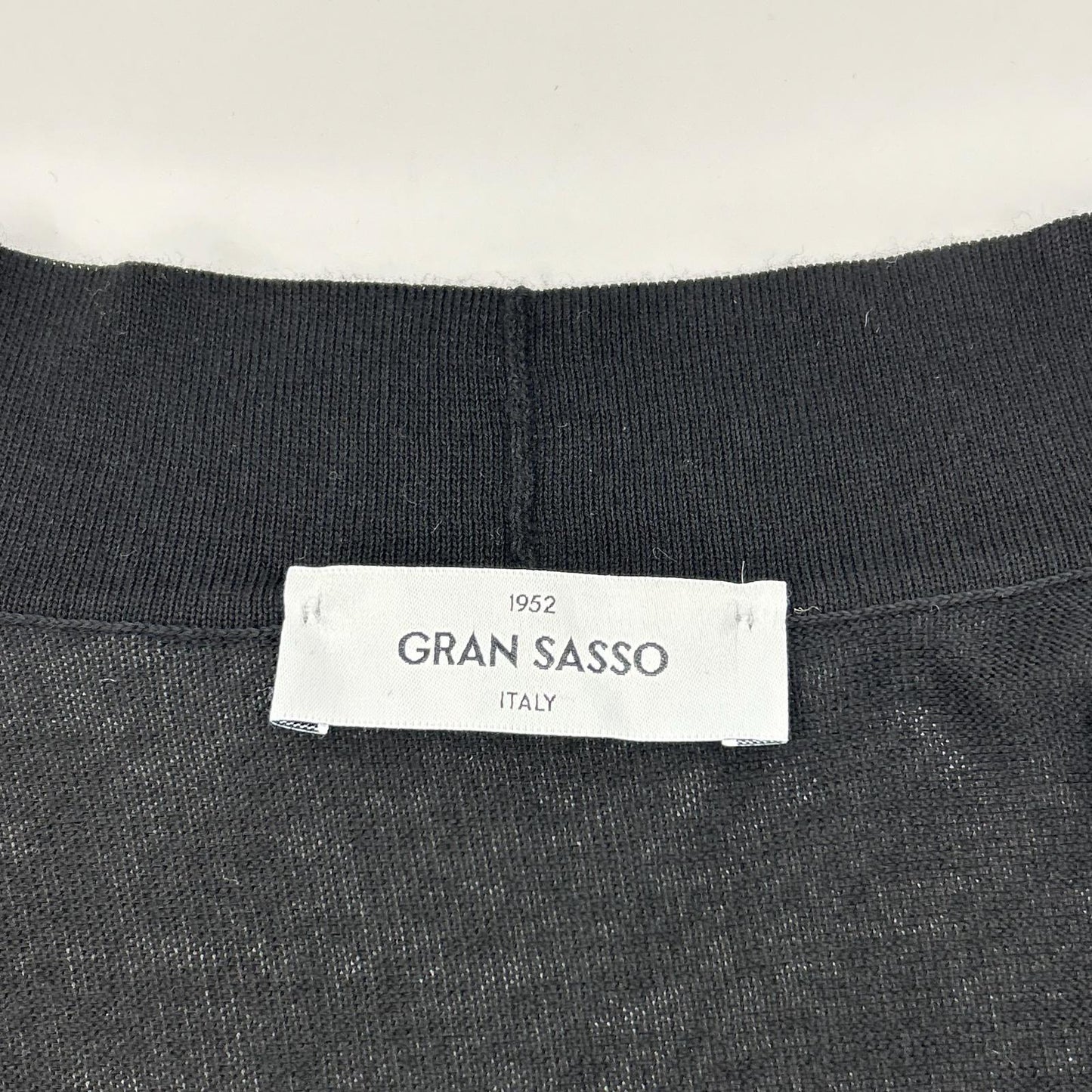 GRAN SASSO グランサッソ 57185/20649 ブラック ハイゲージフレッシュコットン ボタンレス 12Gニットカーディガン トップス