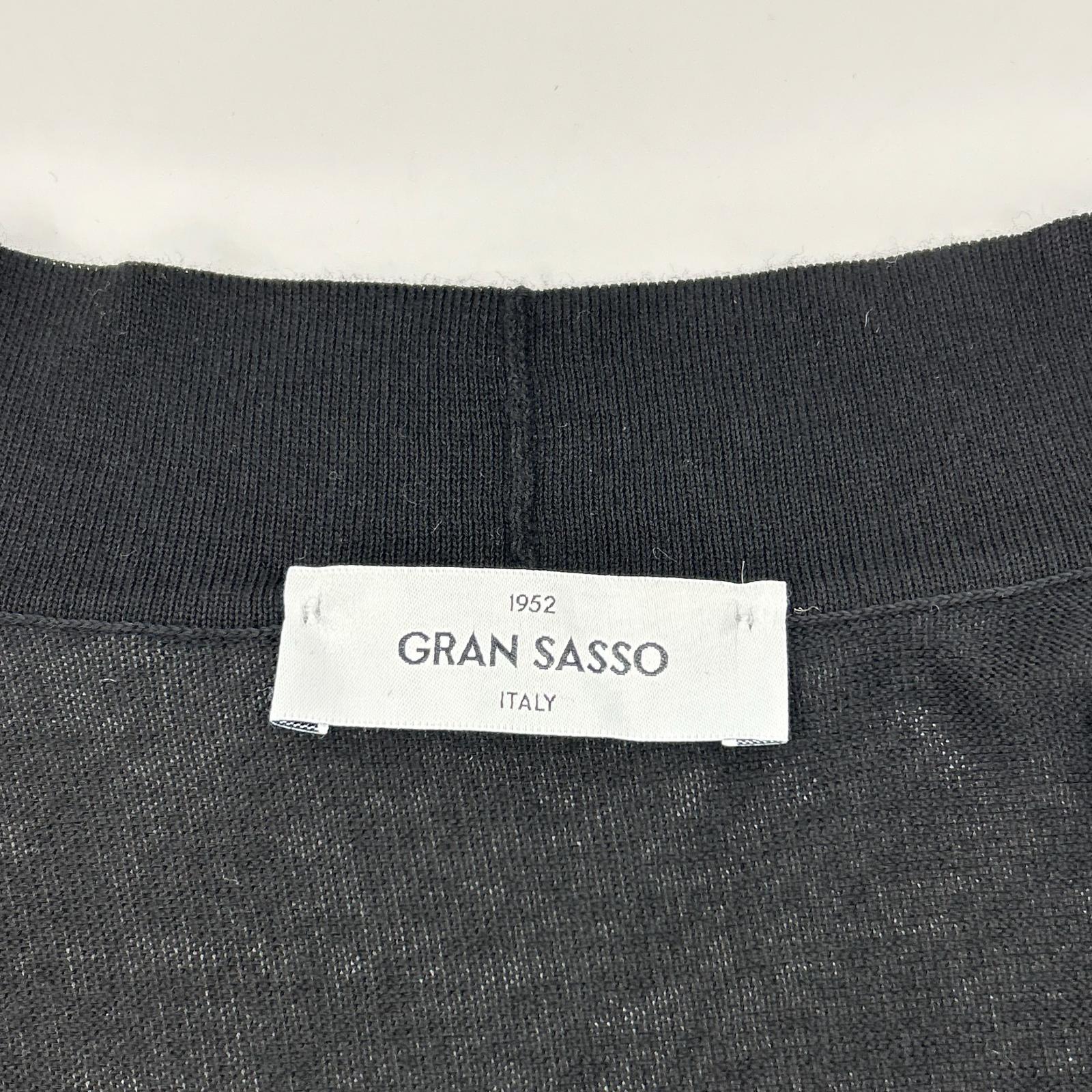 GRAN SASSO グランサッソ 57185/20649 ブラック ハイゲージフレッシュコットン ボタンレス 12Gニットカーディガン トップス