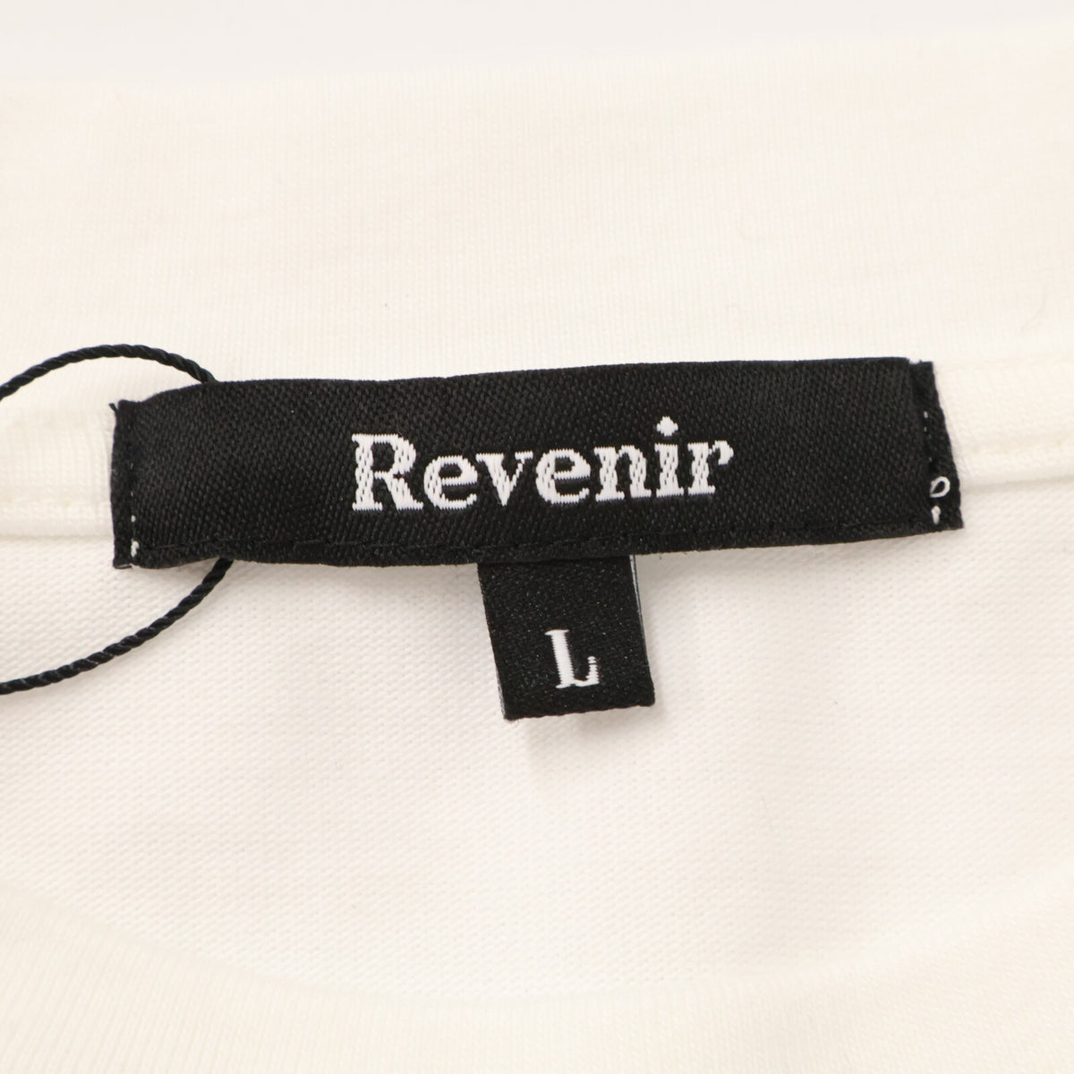 Revenir リブニール INT-002A ホワイト スビンギザコットン クルーネック ロングスリーブカットソー トップス