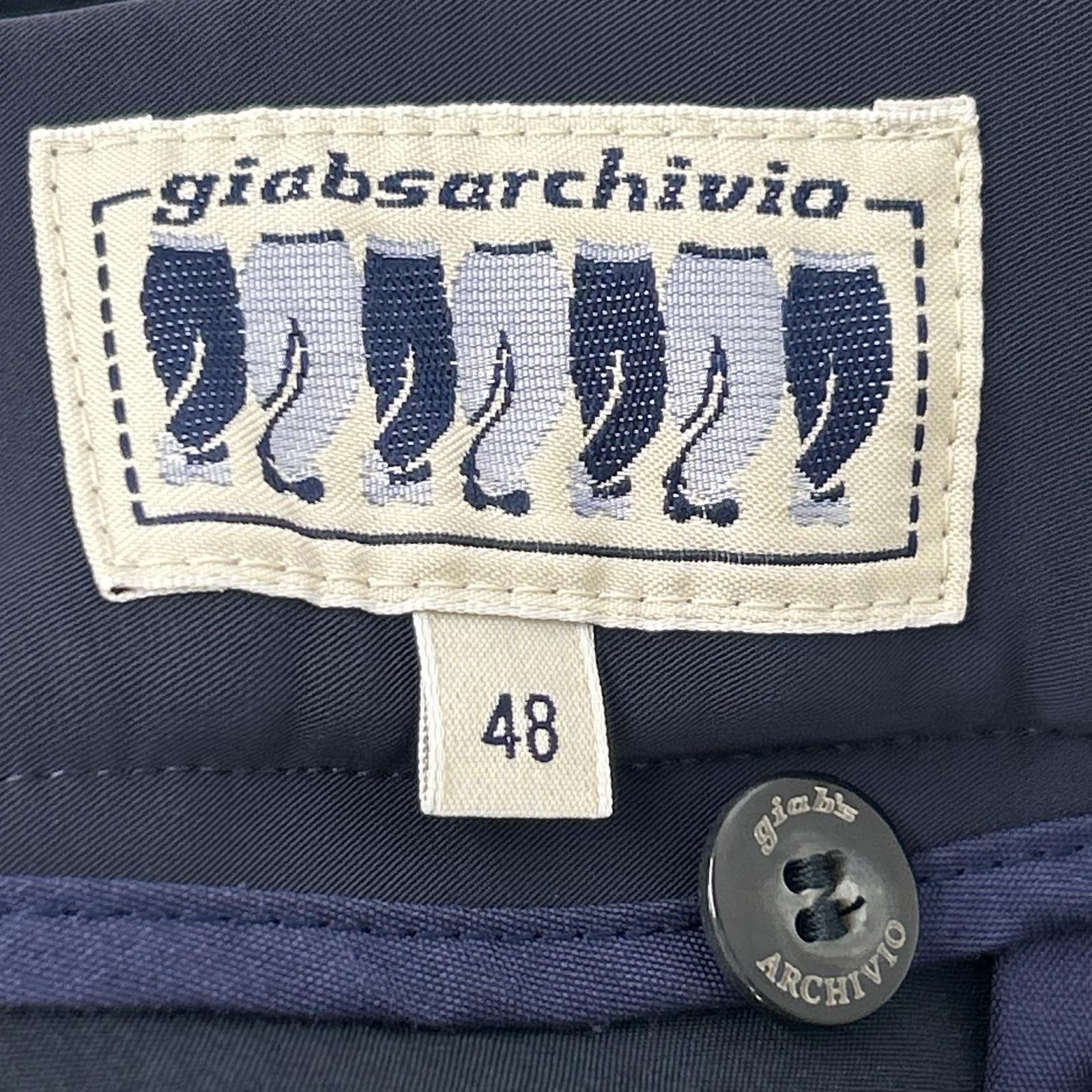 giab's ARCHIVIO ジャブスアルキヴィオ 22A MASACCIO ネイビー ポリエステル センタープレス フリースドッキングパンツ ボトムス