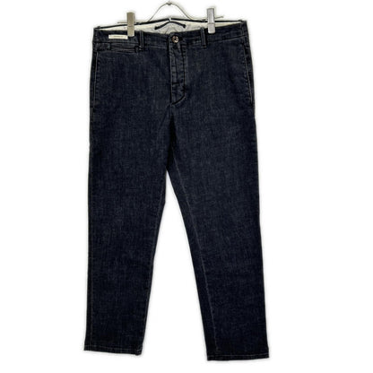 YCHAI YPU037 ROBUSTO Black washed stretch-cotton tapered denim chinos bottoms