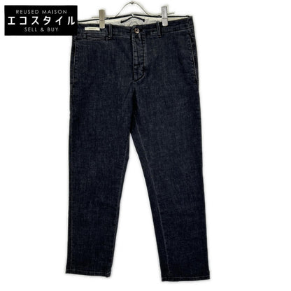 YCHAI YPU037 ROBUSTO Black washed stretch-cotton tapered denim chinos bottoms